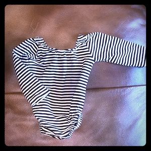 Black and white striped leotard